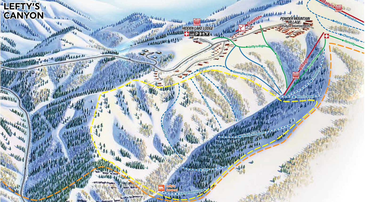 Utah Ski Maps Powder Mountain Ski Resort Trail Map - Reverasite